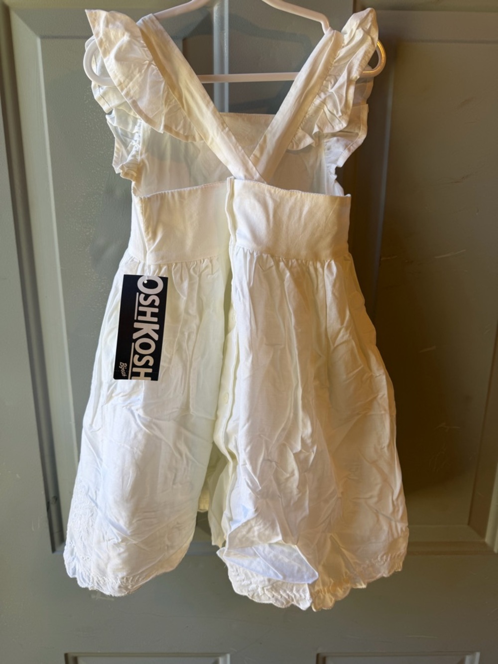 OshKosh B'gosh White Ruffle-Sleeve Party Dress - Picture 4 of 6